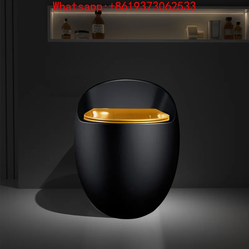 

New Black and Gold Toilet Ceramic Creative Personality Colored Egg Toilet Water Saving Big Impulse