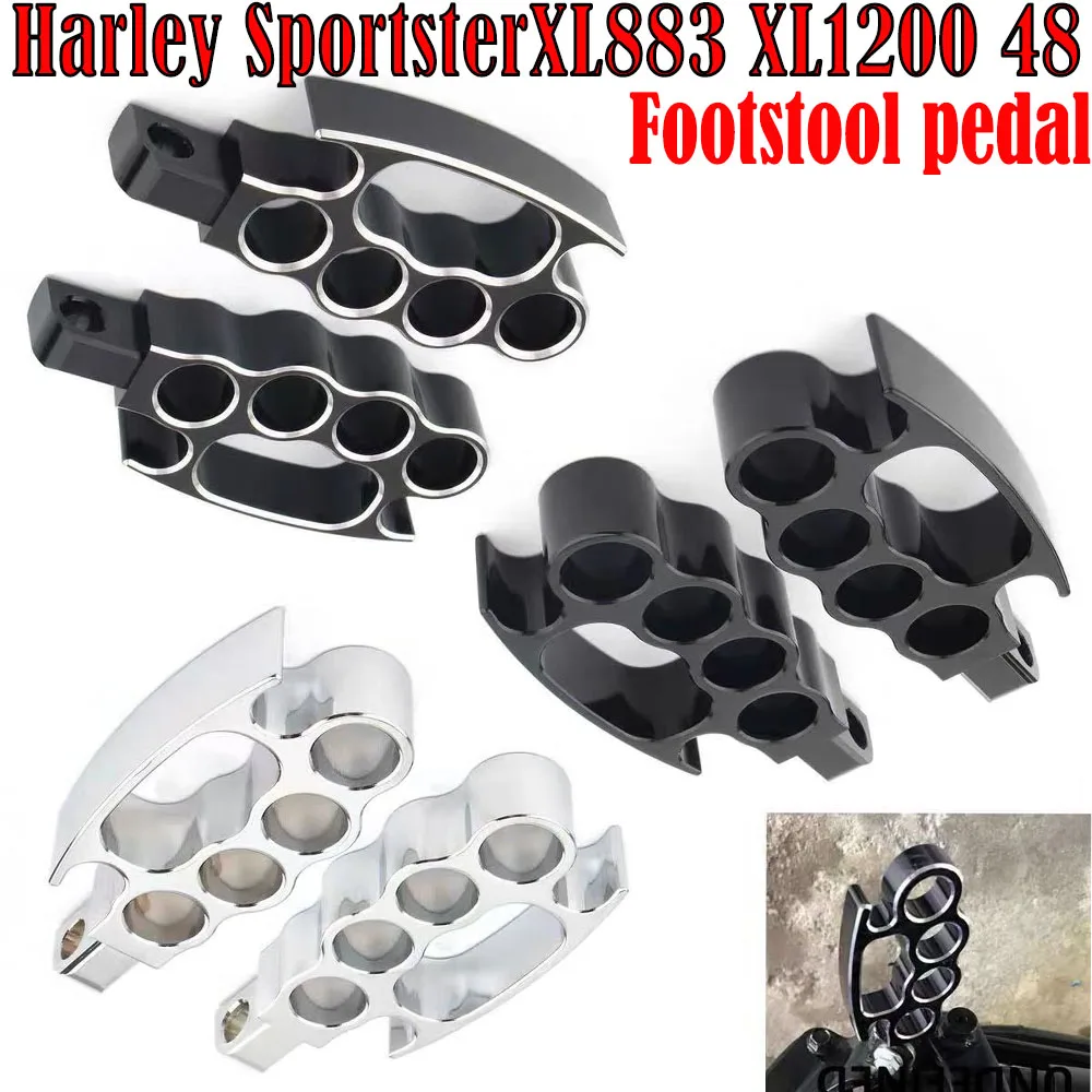 

Motorcycle Flying Knuckle Black Control Foot Pegs Footpegs Footrests Custom Pedal ForHarley SportsterXL883 XL1200 48