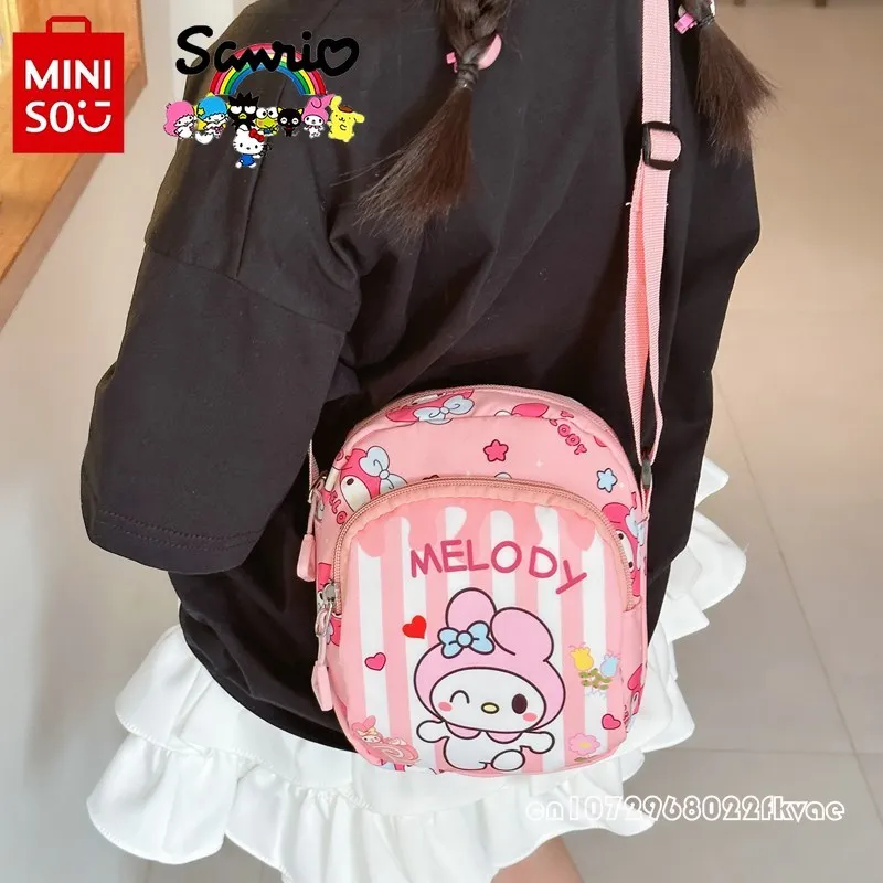 Sanrio Children's Crossbody Bag Fashionable and High Quality Nylon Girls' Shoulder Bag Cartoon Versatile Portable Storage Bag