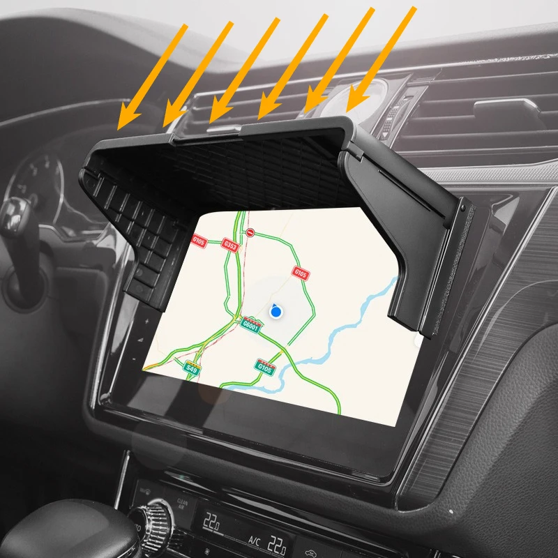 Universal Car Sun Shade Navigation Anti-Glare Visor Hood Reversing Camera Display Dashboard Monitor Shield UV Protector Box Cove