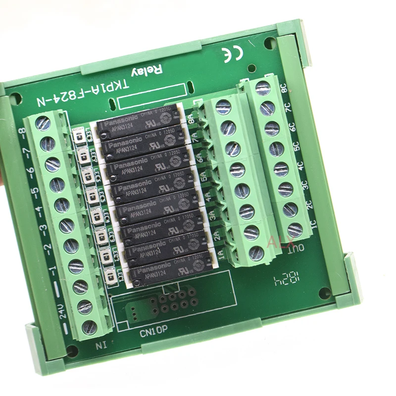 8 Channels relay module C45 DIN Rail Mount APAN3105 APAN3112 APAN3124 1NC 5A 5V 12V 24V DC PNP NPN PLC control