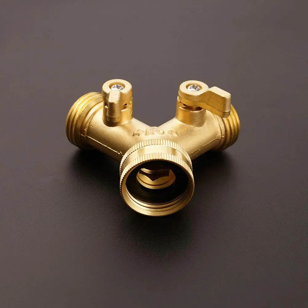

Garden Hose Y Valve Connectors Brass Hose Splitter With Solid Brass Handle Brass Y Valve Water Garden Hose Adapter 2 Way