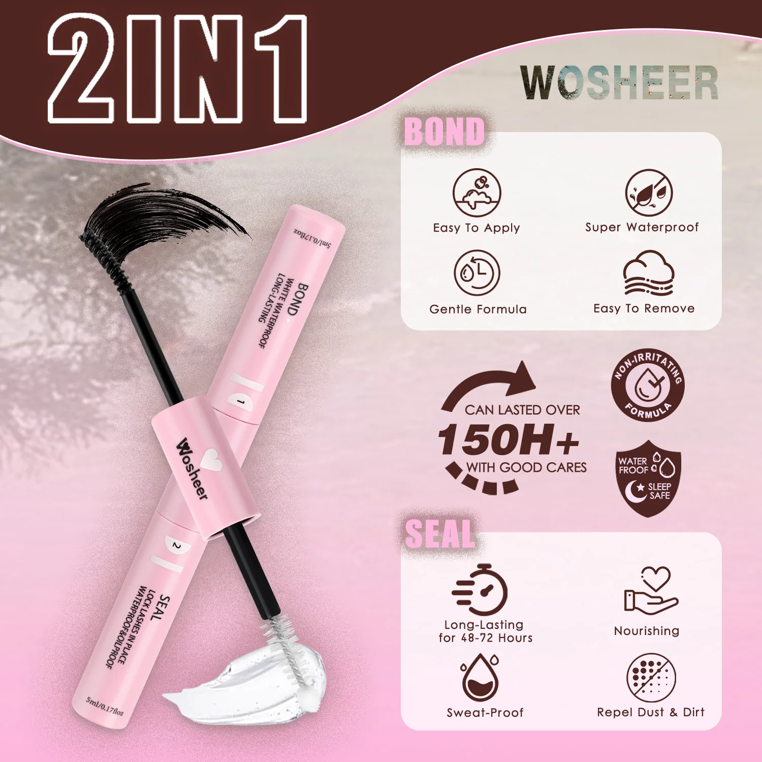 WOSHEER Cluster Lashes Kit Manga Lashes Natural Eyelash extension Cluster Cat Volume Individual Lashes Mixed Lashes