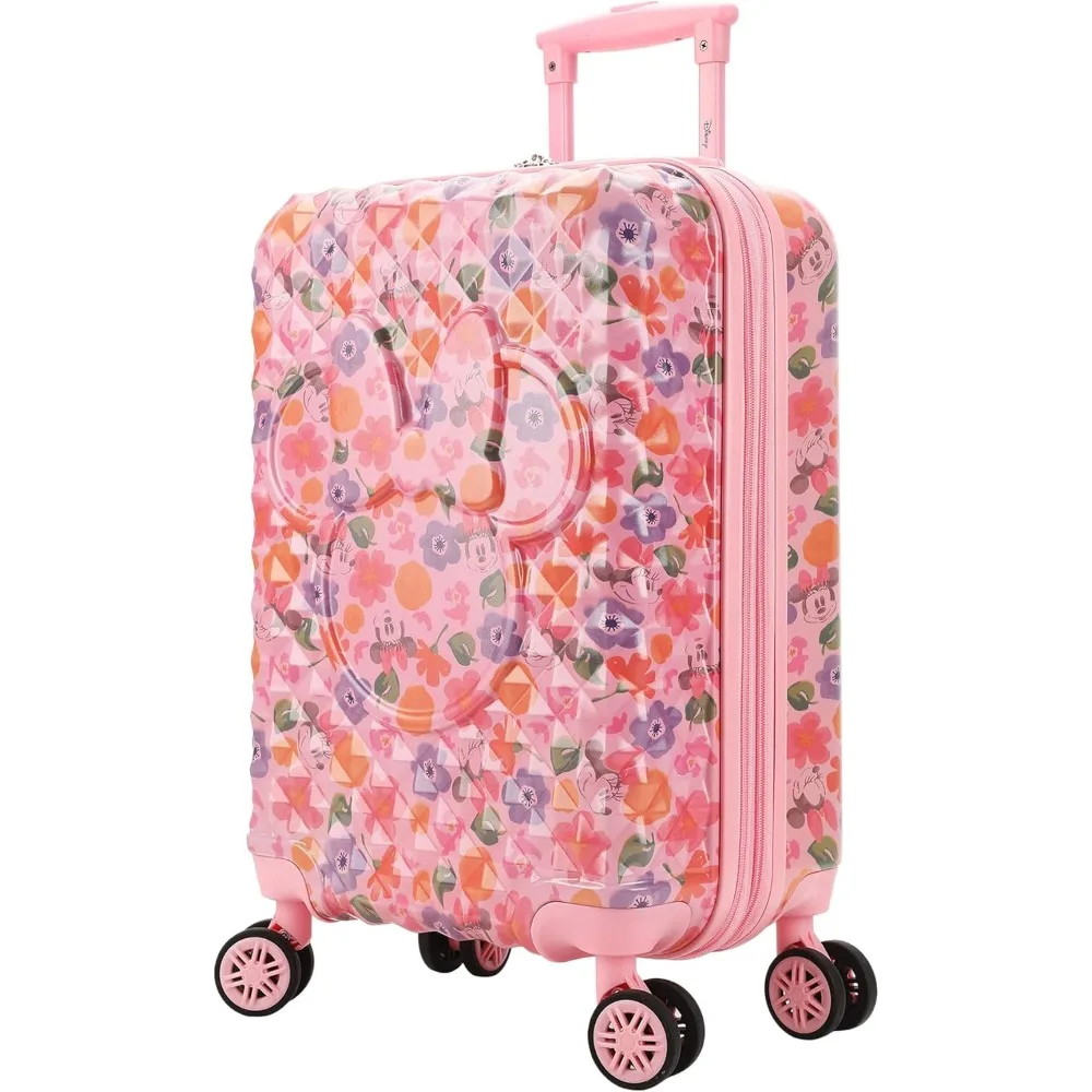 Minnie Mouse Print 20 Inch Hardshell Spinner Carry-On Suitcase with All-Over Design for Travel