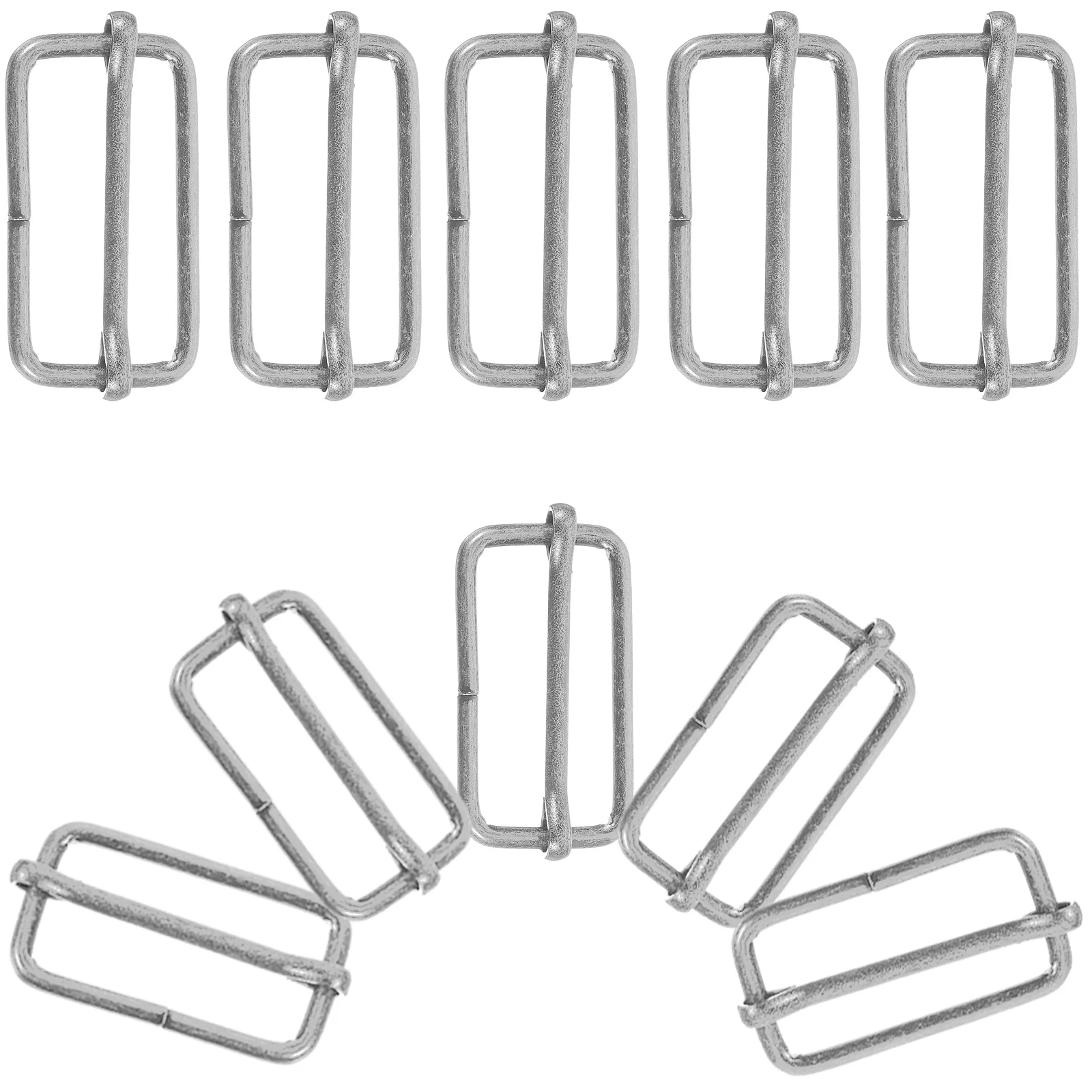 

20 PCS Silver Diary Backpack Purse Slide Buckles Belt Metal Roller Pin Strap Square