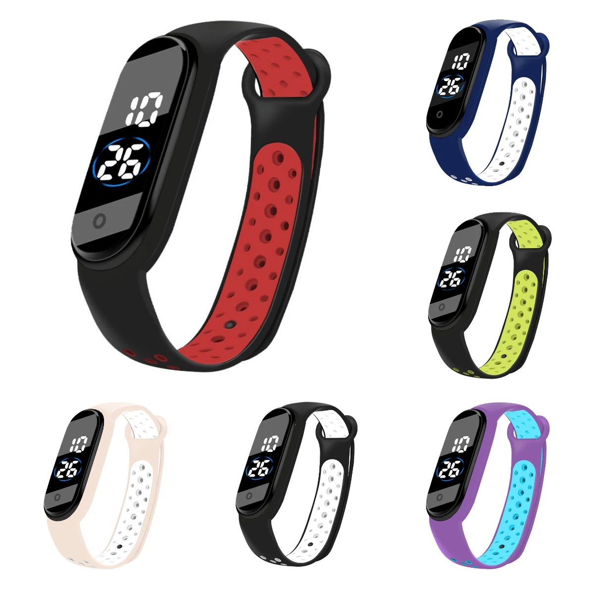 

Детские водонепроницаемые спортивные светодиодные цифровые часы, уличный силиконовый браслет, электронные часы, детский браслет, цифровые часы