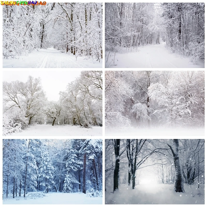 Winter Schnee Szene Hintergrund Fotografie Wald Berg natürliche Landschaft Schneeflocke Weihnachten Urlaub Hintergrund Foto Requisiten