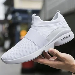 2024 Heren Casual Schoenen Sneakers Mode Loafers Comfortabele Mesh Herenschoenen Schoenen Lichtgewicht Wandelschoenen Wit Maat 46