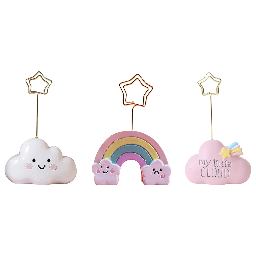 

3pcs Cloud Note Holder Christmas Decoration Desktop nament Card St Memo Clip Reusable Table Accessory Gift Idea