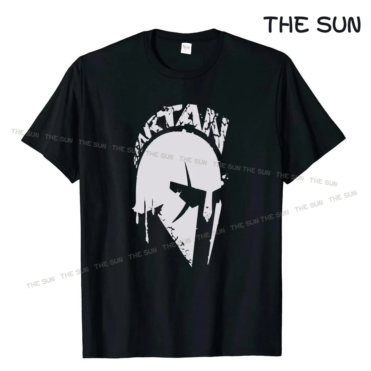 

Outdoor Short Sleeved Cotton Warrior Top Extra Large Men's T-shirt Retro Spartan Men's T-shirt Retro Print Street Women