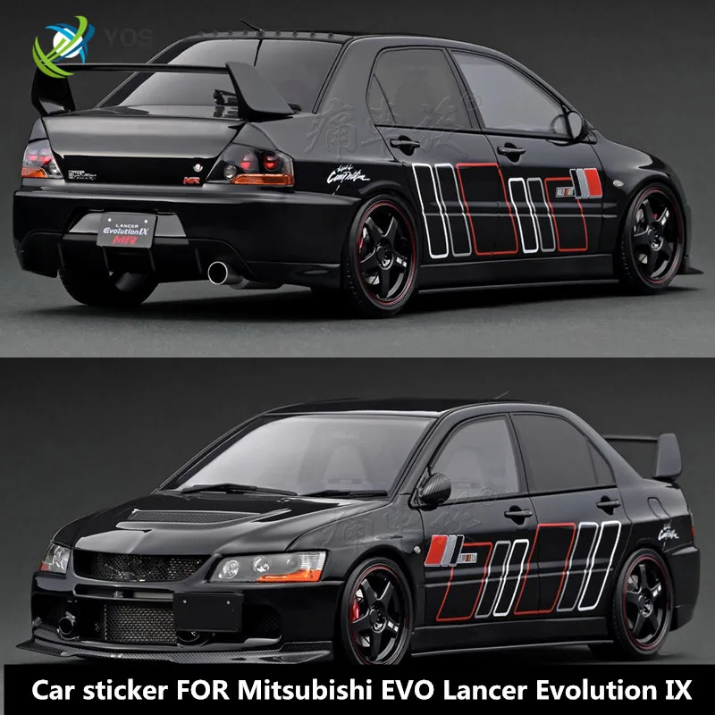 Car sticker FOR Mitsubishi EVO Lancer Evolution IX 9th generation body decoration racing car Decals film