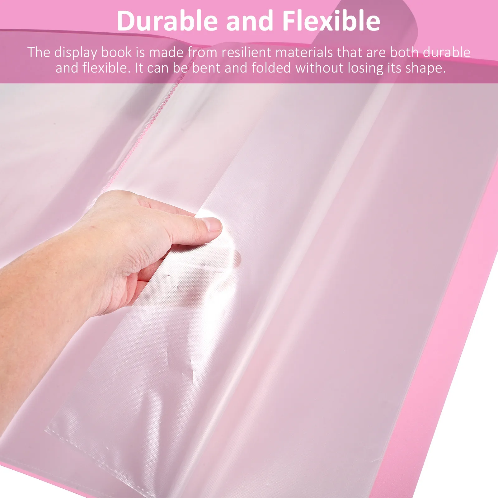 

Portfolio Binder A3 Format Clear Plastic Sleeves Display Book for Artwork Painting Sketches Document Storage Presentation Folder