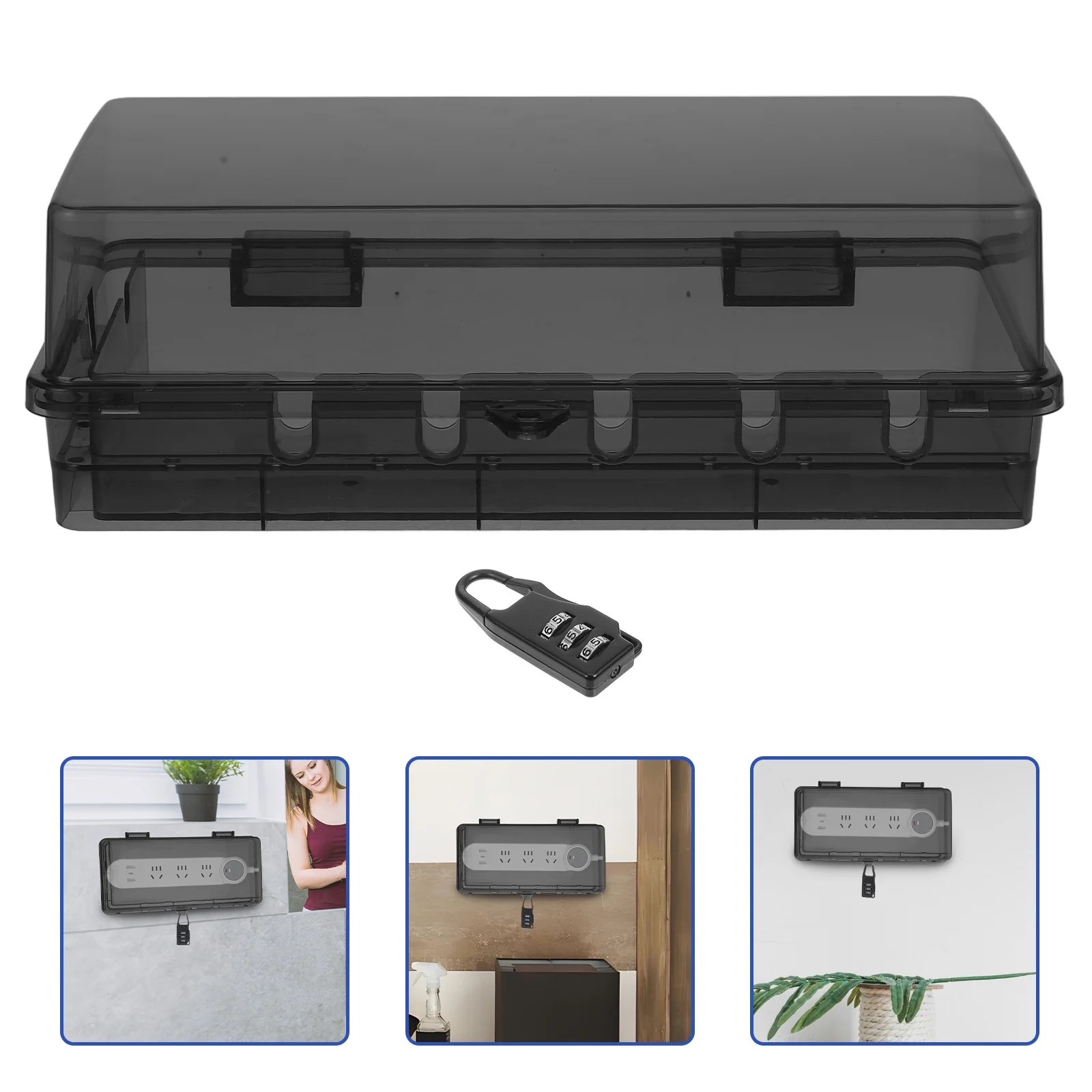 

Waterproof Power Strip Box Protective Cover Outdoor Electrical Outlet Protector Splashproof Shell Weatherproof Cord Connection