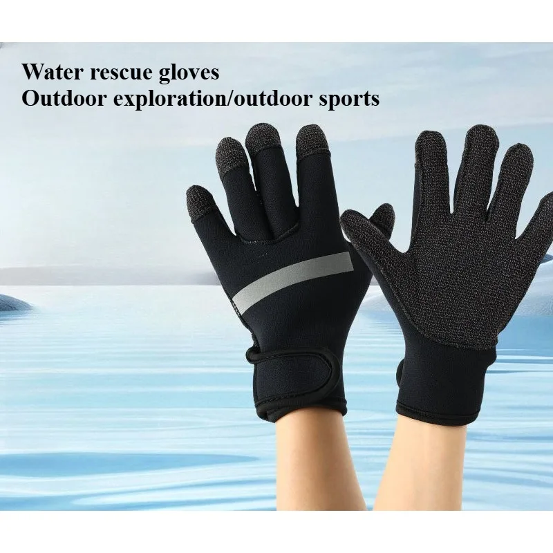 

Спасательные перчатки для воды Водонепроницаемые и противоскользящие перчатки для каяков Спасательные перчатки для дайвинга с термоизоляцией