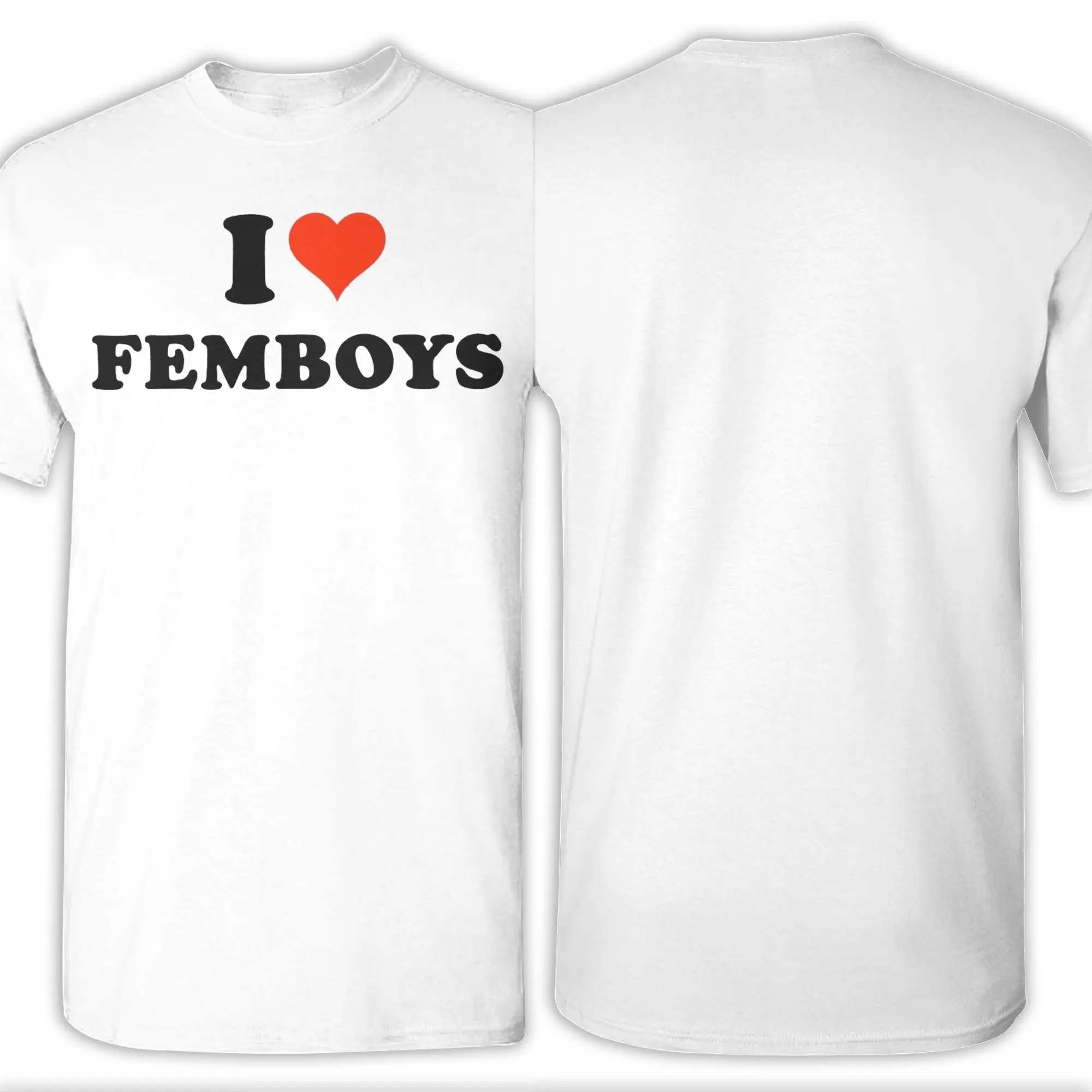 تي شيرت I Love Femboys I Heart Femboys Apparel للجنسين تي شيرت 100% قطن تي شيرت جرافيك ملابس #5