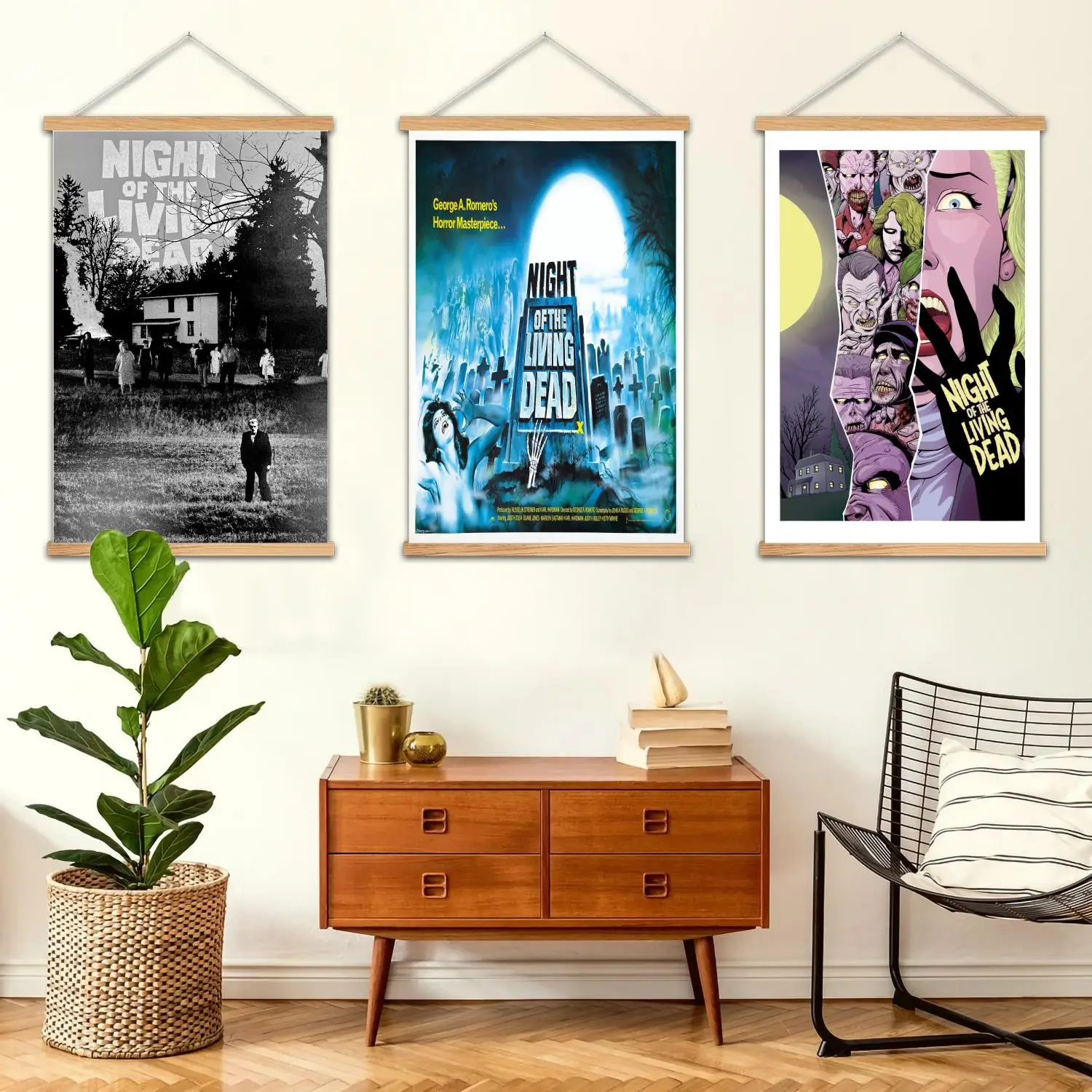 Night of the Living Dead Framed Wall Painting Canvas Art Poster and Wall Art,  Modern Family Bedroom Decor, Decorative painting