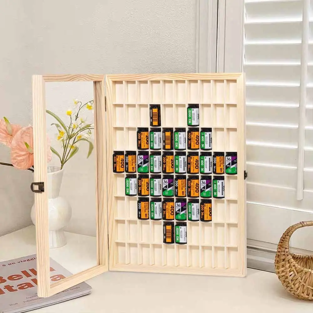 30/48 شبكة 135 فيلم كاسيت صندوق تخزين خشبي الغبار عالية السعة عرض مناسبة لصندوق تخزين كوداك فوجي