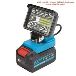 Luce da lavoro a LED per batteria al litio ERbauer EXT 18v con USB Cordless Camping Portable (non includere la batteria)