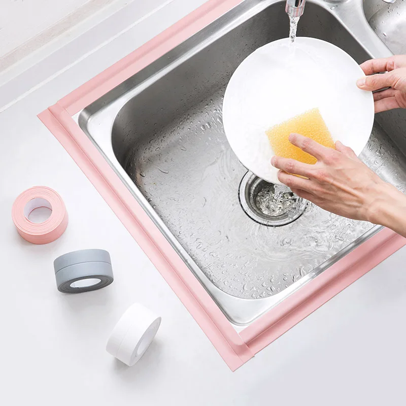 Bathroom and Kitchen Waterproof Tape Scalable Sealed Waterproof Tape Sink Edge Sealed Waterproof Tape Bathroom and Kitchen Tools