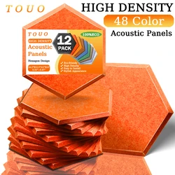 TOUO Acoustic Panel 12pcs High Density Studio Acoustic Treatment Home Sound Proof Panels Wall Soundproofing Ktv Noise Insulation