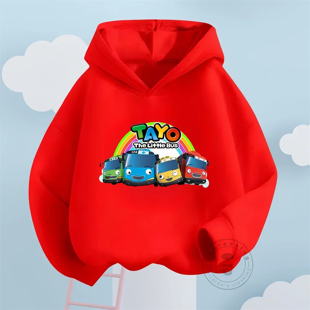 Tayo cartoon printed hoodie boyfriend, boys' hoodie, children's birthday clothing, fashionable, cute, special offer, new, Y-Sale