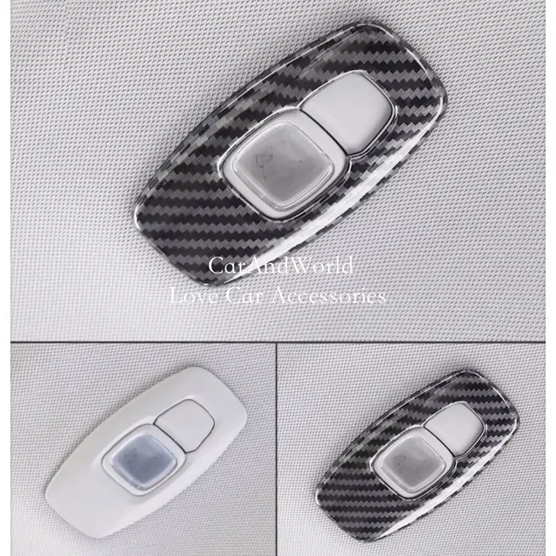 

Carbon Fiber Interior Rear Read Light Lamp Frame Cover Trims For Nissan X-Trail T33 Rogue Qashqai J12 2021-2025 Car Accessories