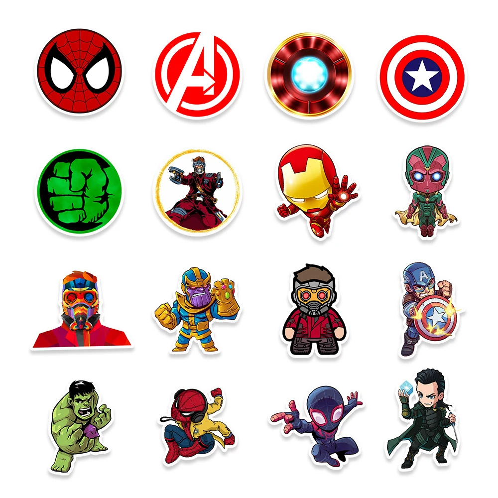 10/30/50/95pcs Disney Marvel Super Hero Stickers Decals DIY Laptop Phone Notebook Suitcase Car Cool Waterproof Sticker Kids Toys