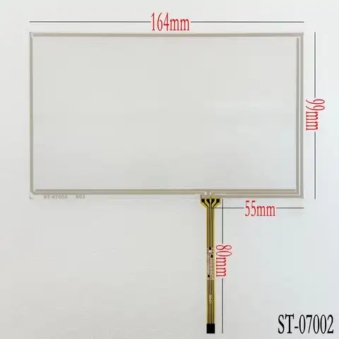 ST-07002 7 Inch 4 Wire Resistive Touch Panel for Car DVD Navigation Screen Replacement 164x99mm 165*100mm flex 80mm