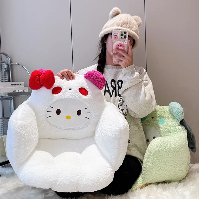 

Подушка Sanrio Hello Kitty Melody Kuromi Cinnamoroll Pochacco, плюшевая подушка для сиденья, офисная подушка для сиденья, подушка для сиденья