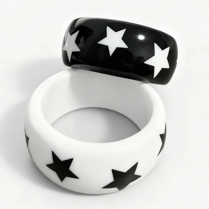 

Punk Jewelry Resin Star Bracelet Goth Fashion Korean Aesthetic Cool Star Bracelet Grunge Rock Accessories Hip Hop