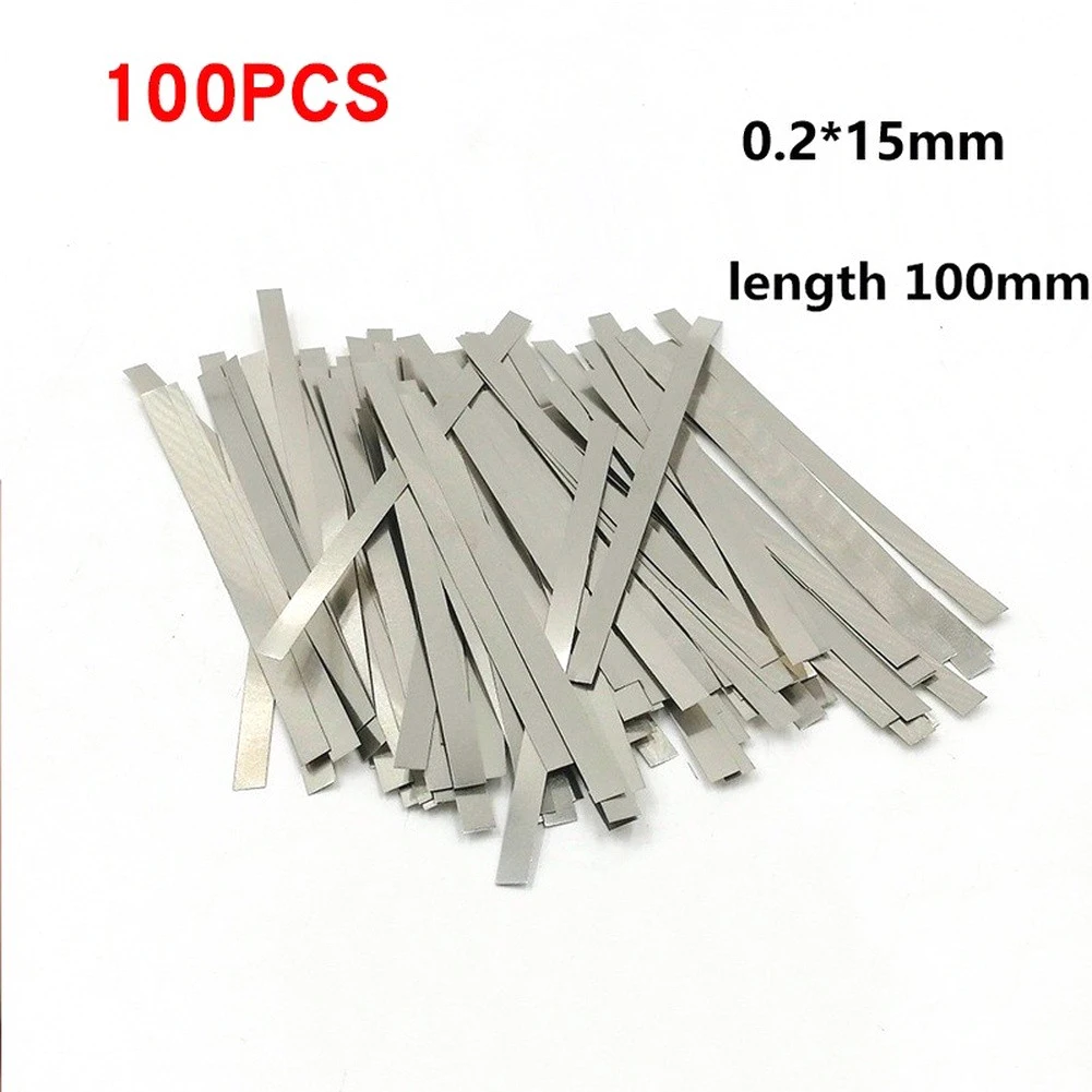 Nickel Plated Steel Strips 100 Count 0.2x15mm Designed for Spot Welding Equipment Power Supply Assembly and Testing