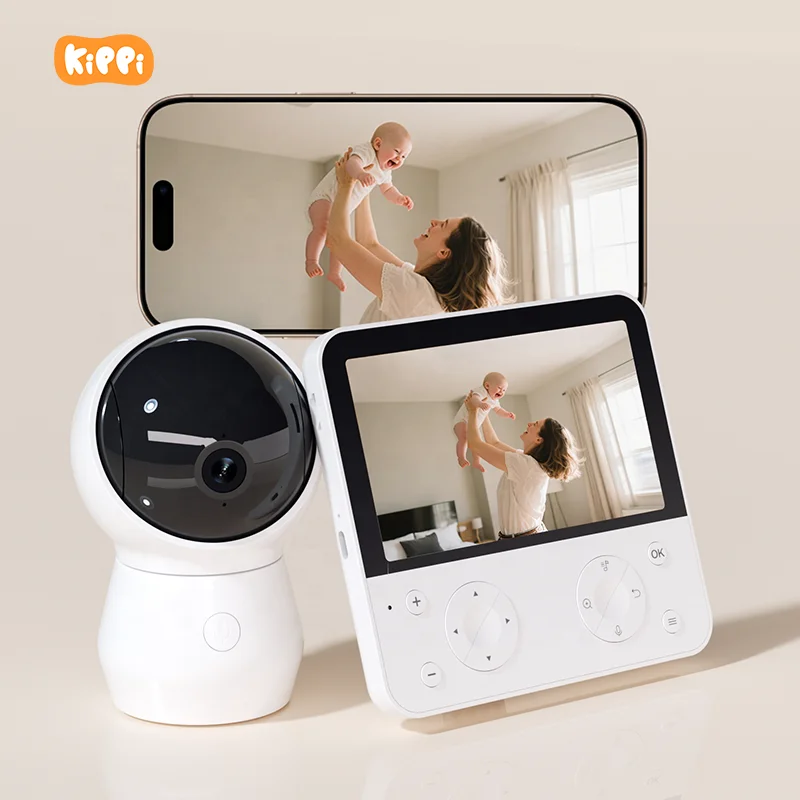 

Видеоняня 5 МП с 5,5-дюймовым цифровым дисплеем, разрешением 1080p, двусторонней аудиосвязью, ночным видением, двойным обзором, OEM/ODM, с камерой