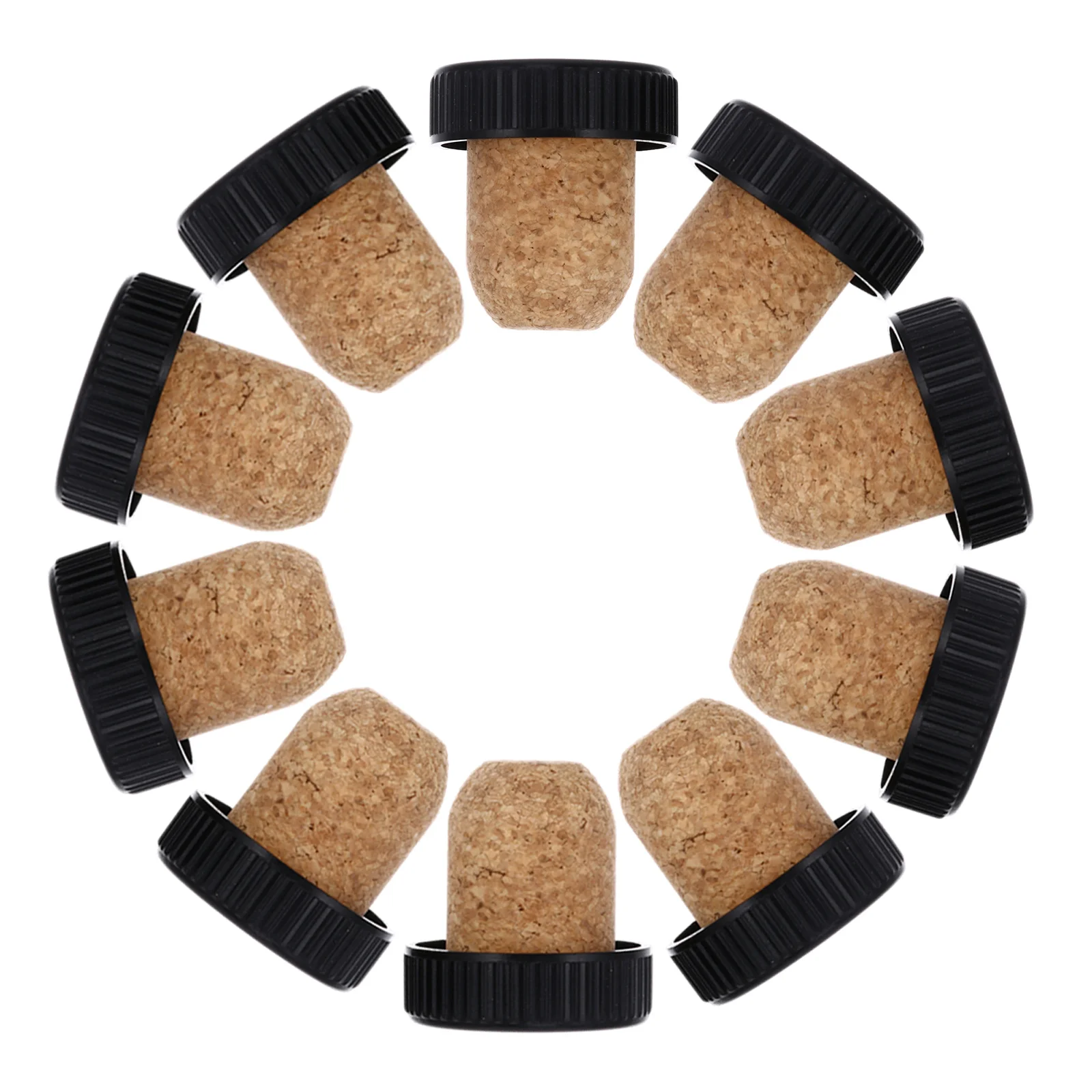 10pcs Bottle Stopper Cork Stoppers Corks Cap Saver Wooden Bottles Sealing Plug Reusable sealer Beverage Topper Accessories
