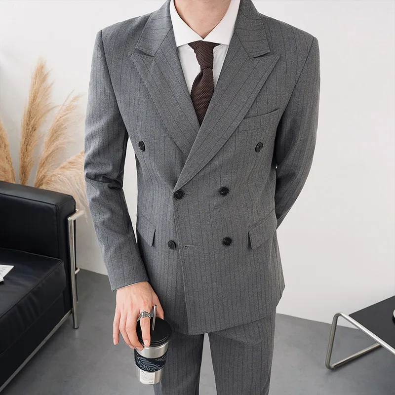 

Four Seasons Boutique (Suit + Trousers) Fashion handsome British style Korean version of the slim casual business two-piece suit