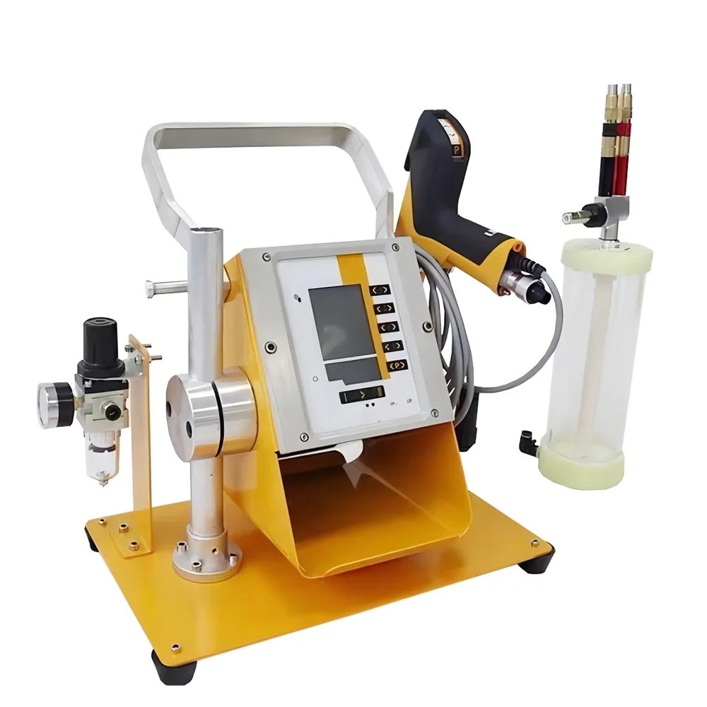 Portable laboratory electrostatic metal powder coater with powder coating for home painting