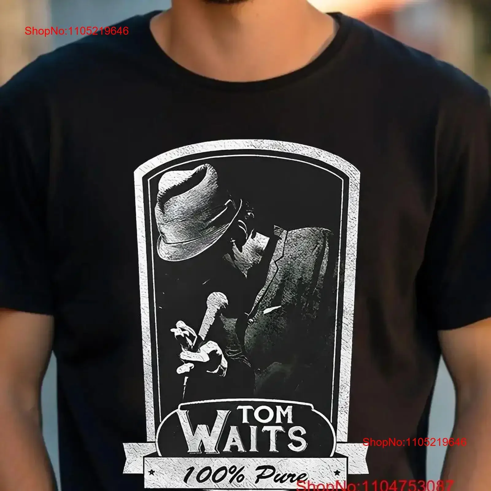 Tom Waits 100 Percent Pure Cotton T Shirt F30648 vintage Washed Versatile Comfortable fashion Casual Stretched graphic vintage