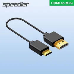 Mini Micro to HDMI-compatible V2.0 4K HD Flexible Cable HDMI2.0 4K Ultra Thin Soft Short Cable 0.2m For Tablet PC TV Camera HDTV