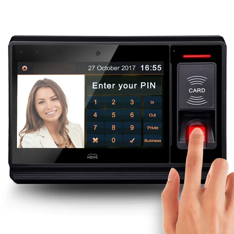 Portable Biometric Machine Access Control Products Time Attendance System with Poe Print Motion Detection Access Controller