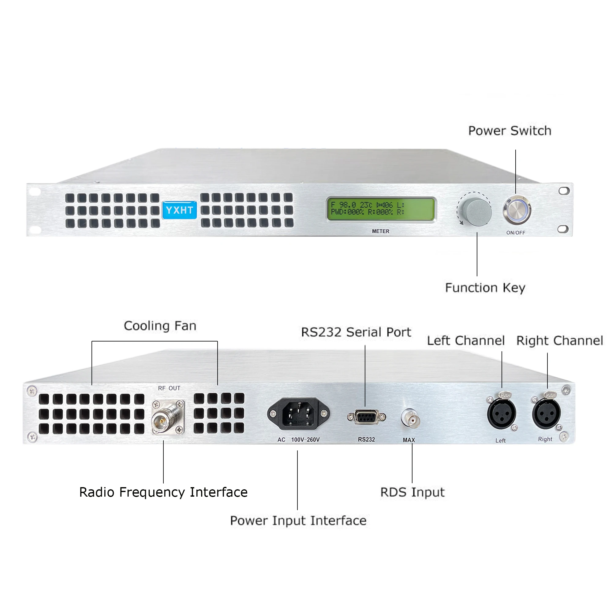 

70 watt FM Broadcast Transmitter+ Antenna+Cable Set Radio System Station with digital RDS Encoder