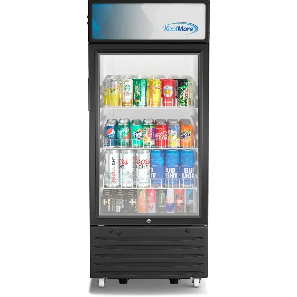 1D-6C 6 Cu. Ft. Commercial One Glass Door Display Upright Beverage Refrigerator Cooler Merchandiser-22.8 in. x 2