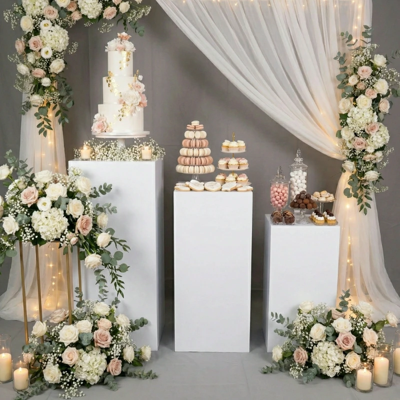 5pcs Iron Square Dessert Table Cake Stand Wedding Birthday Party Decoration Props Welcome Area Showcase Display