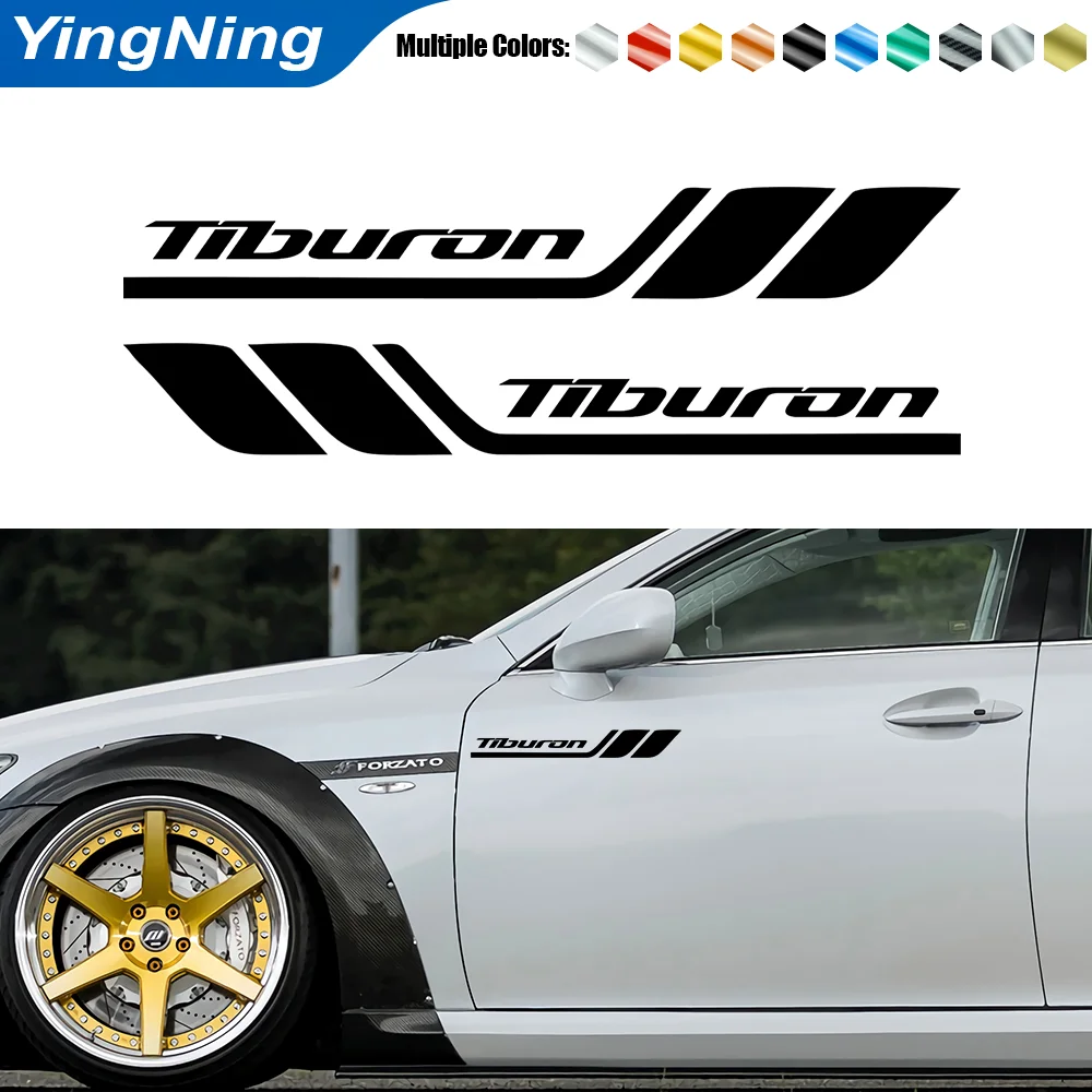 

2pcs Car Body Side Sticker Car Reflective Decorative Bumper Leaf Plate Door Vinyl Sticker For Hyundai Tiburon Auto Accessories