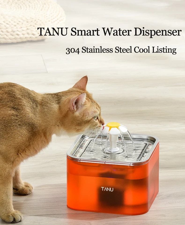 

Stainless Steel Cat Water Dispenser Flow Circulation Dog Automatic Water Feeder 3L Pet Intelligent Water Dispenser