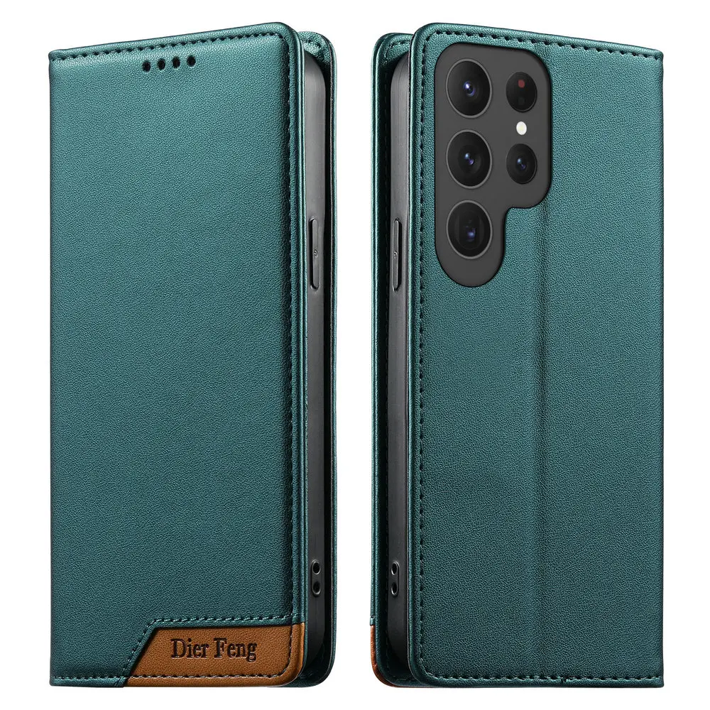 RFID Leather Wallet Magnet Case For Samsung Galaxy S24 S23 S22 S21 S20 Ultra 5G Case S24 FE S10E S10 S9 S 23 22 21 20 Plus Funda