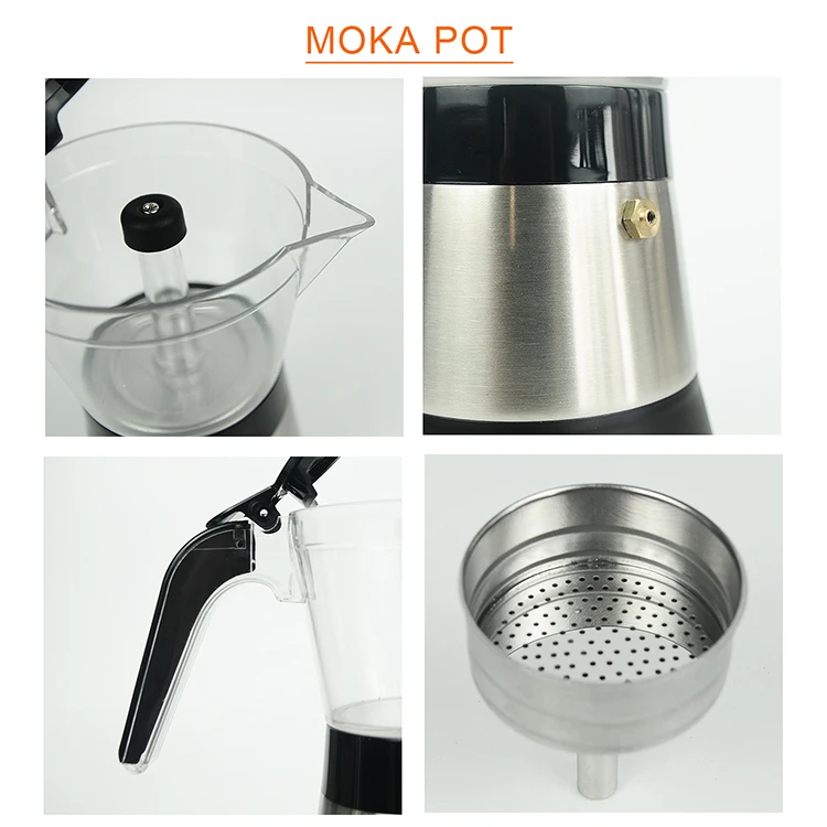 Espresso Cappuccino Maker Electric Milk Frother Moka Pot Machine Set
