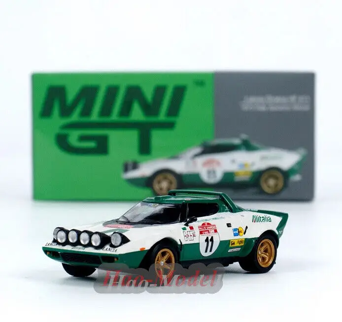 MINIGT 1/64 For LANCIA Stratos HF 1975 Rally Sanremo Car Model Alloy Diecast Simulation Birthday Gift Hobby Display Ornaments