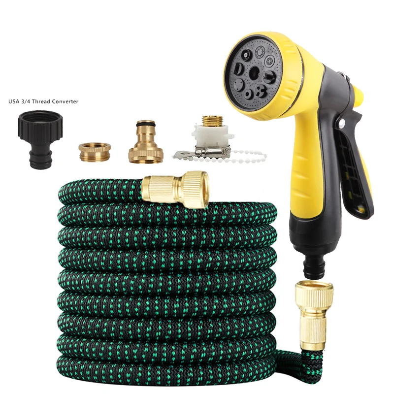 Erweiterbarer Garten-Zauberschlauch, Hochdruck-Wasserpistole, Multi-Modus, Gartenwasserschlauch, geeignet für Autoreinigung und Bewässerung