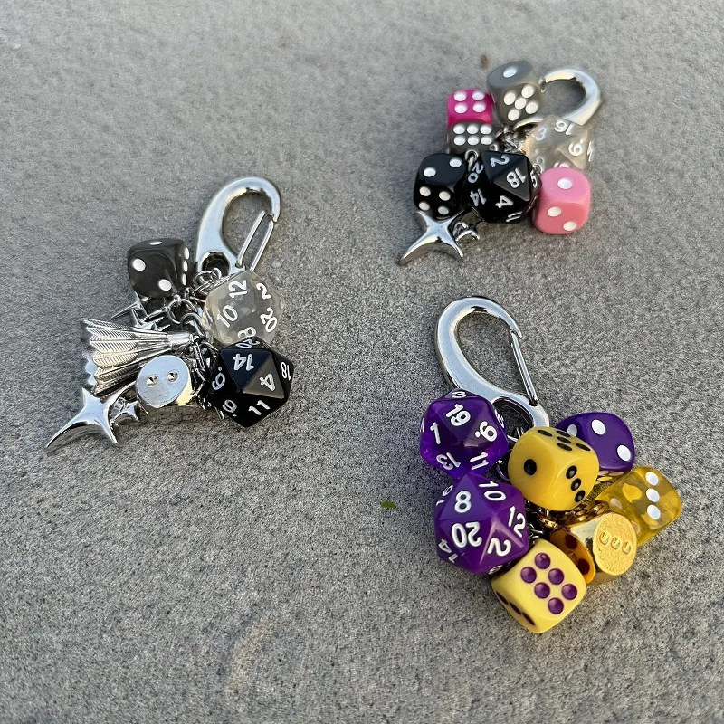 

Creative Handmade Dice Keychain Lucky Charm Couple Bag Pendant Unique Accessory Design