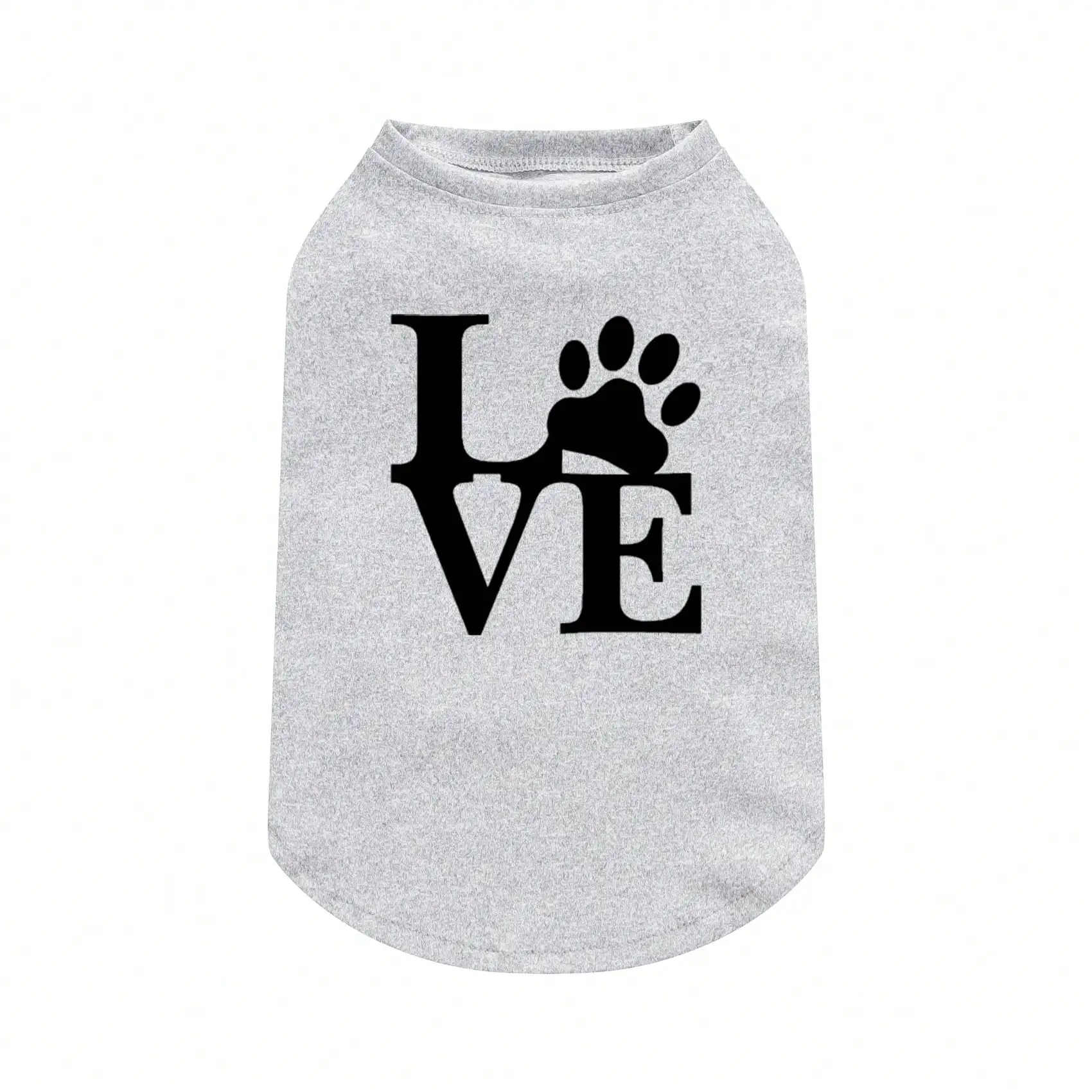 1pc Pet Short Sleeve T-Shirt With Dog Paw Print & "Love" Lettering, Suitable For Poodle, Bichon Frise, Teddy Dog, Cat view 5