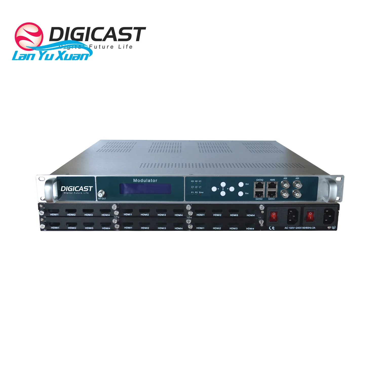 DIGICAST 24 Channels Dual Power Supply HDM I Modules HD DVB T Encoder Modulator H.264/H265 IP/ASI/RF Output Standard 1U 19inch
